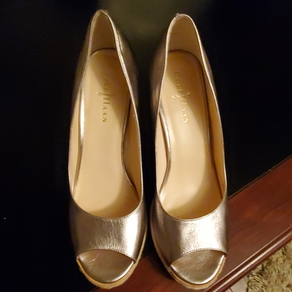 Gold Cole Haan Wedges  8B/M